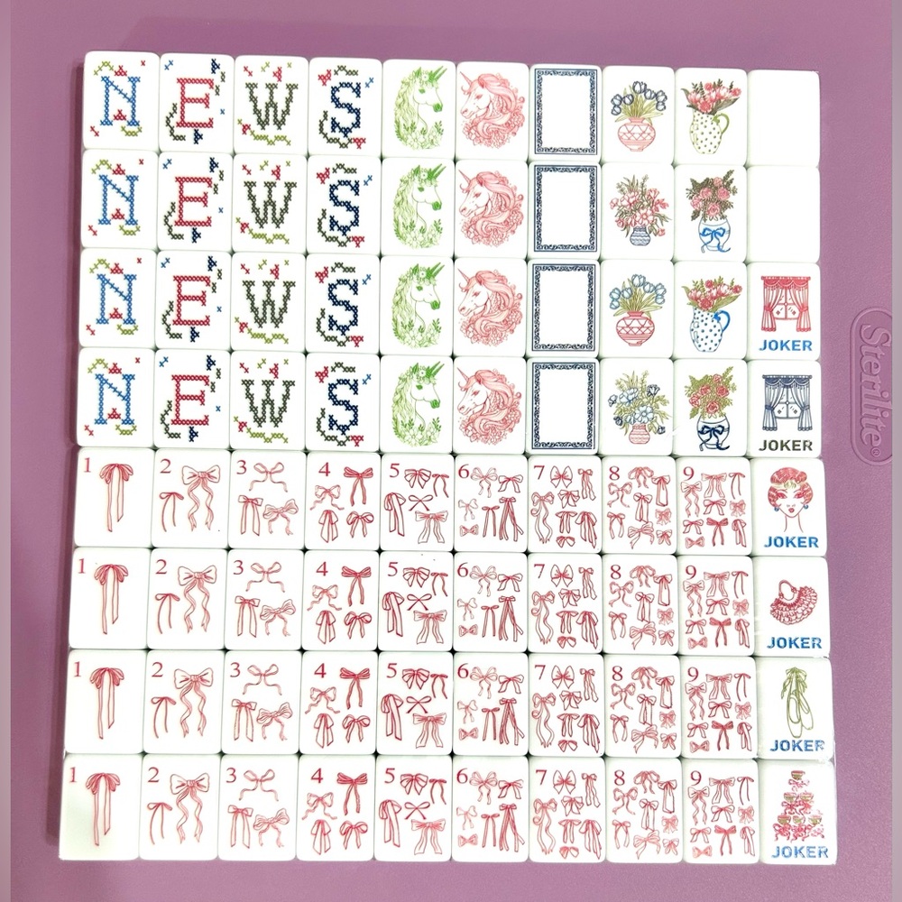 American Mahjong Tile Set Grandmillennial Coquette Mahjong